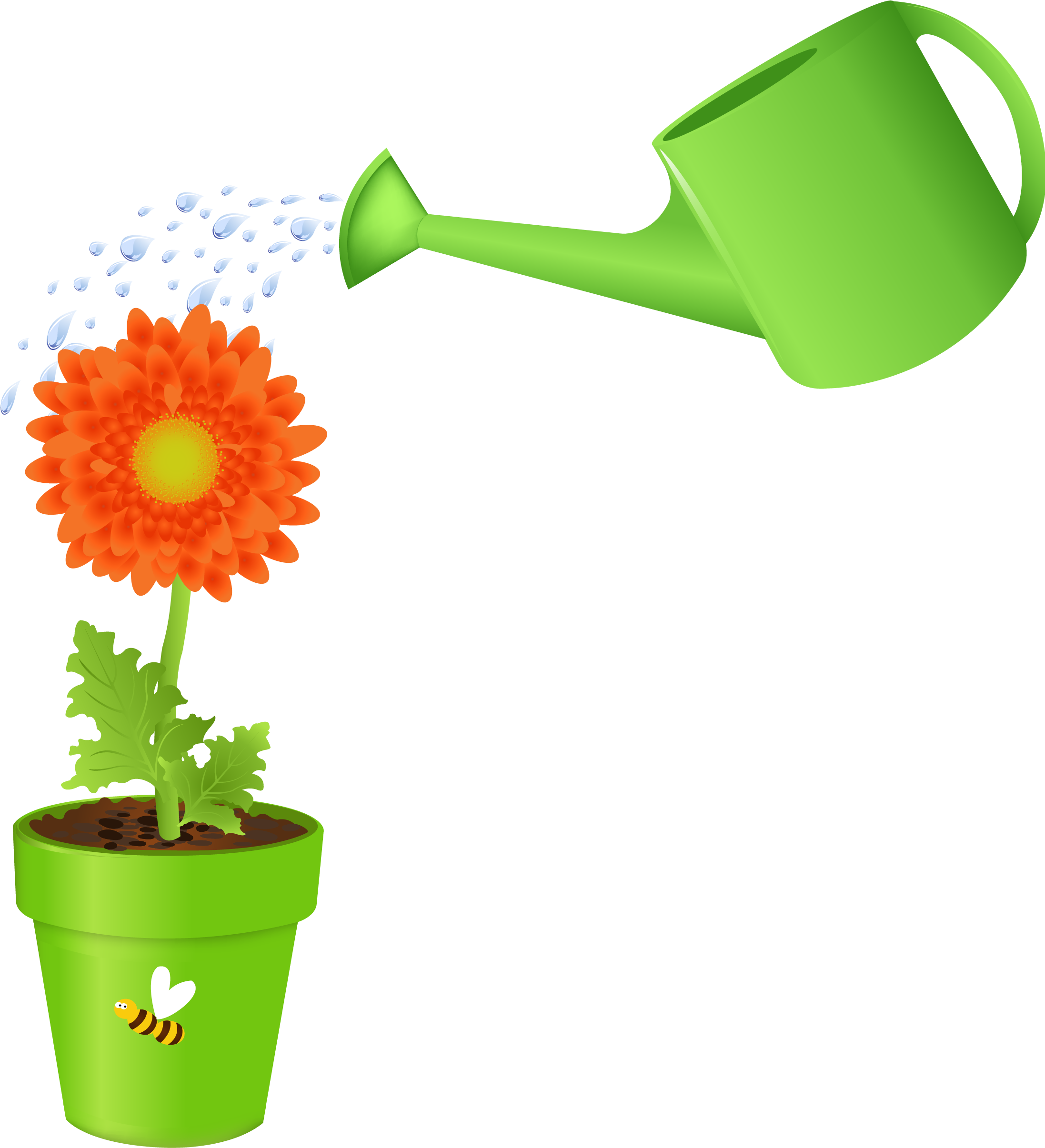 Flowerpot Clip Art - Watering Can Clipart Png (2217x2442)