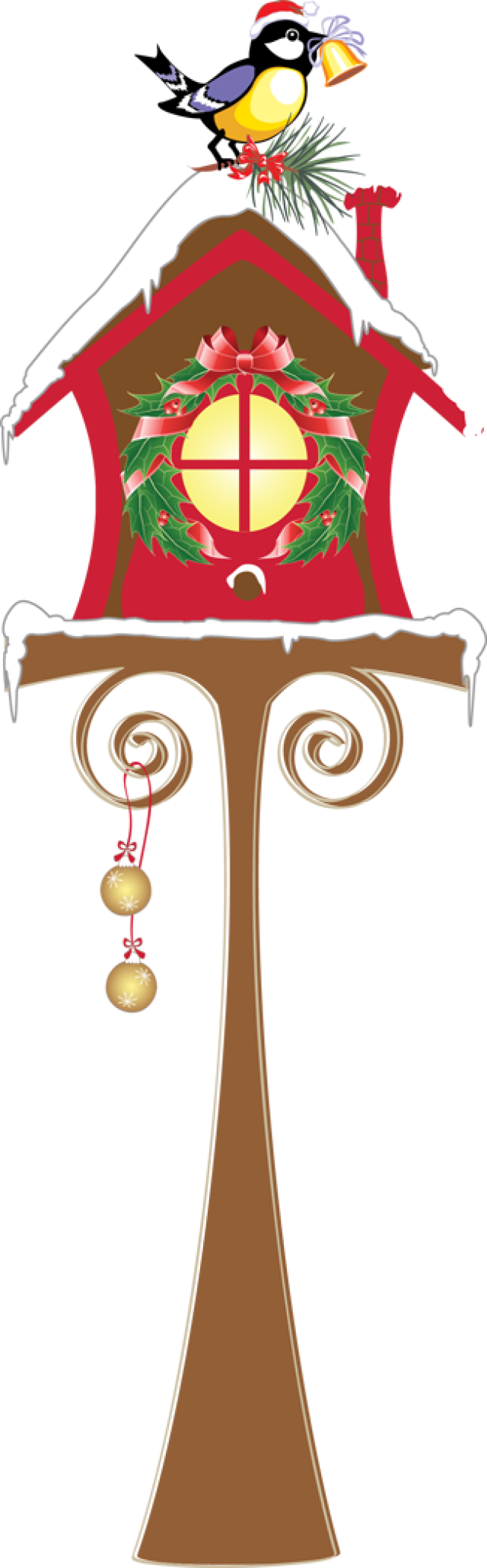 Bird House Clipart Christmas - Funny Christmas Bird Lover Coin Purse, Blue/floral (640x2061)