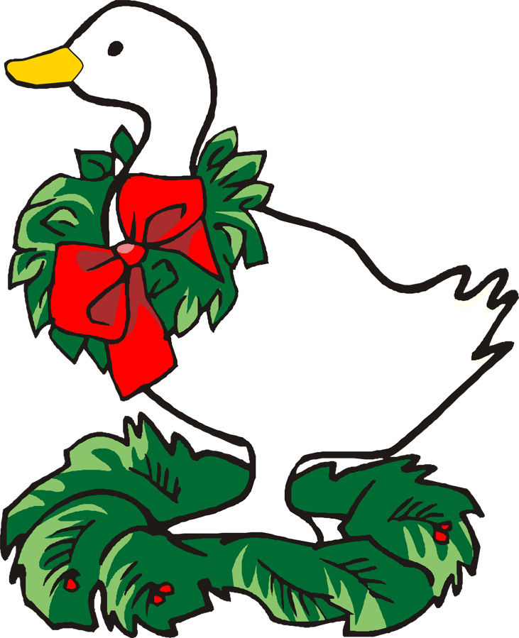 Clipart Christmas Goose - Geese A Laying Clip Art (731x899)