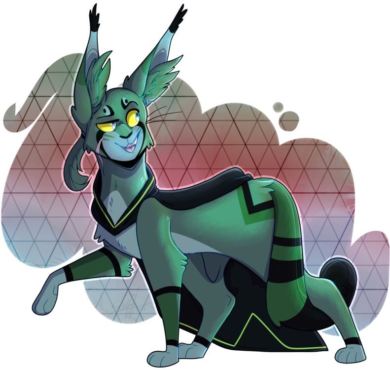 Green Cat Strut By Sinsher - Cartoon (1024x752)