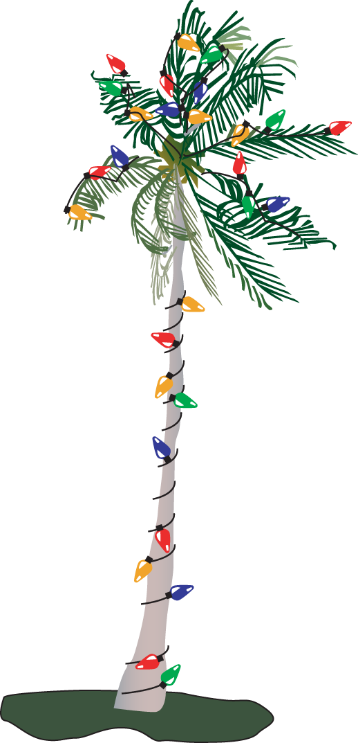 Palm Tree Clip - Christmas Palm Tree Clip Art Transparent (518x1073)