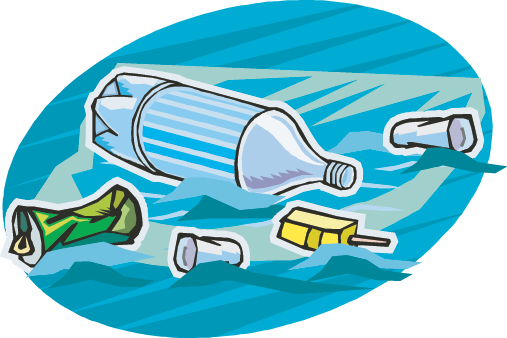 Garbage - Trash In Water Png (507x338)