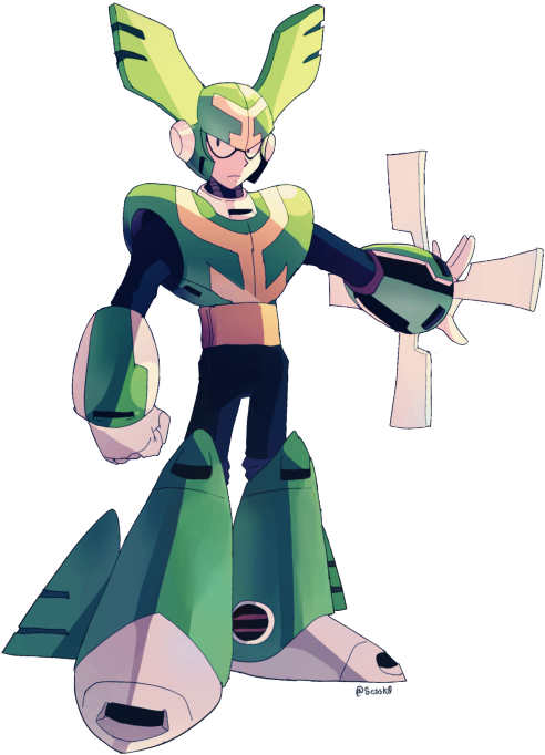 Cartoon Tornado Clipart - Mega Man Tornado Man (500x695)