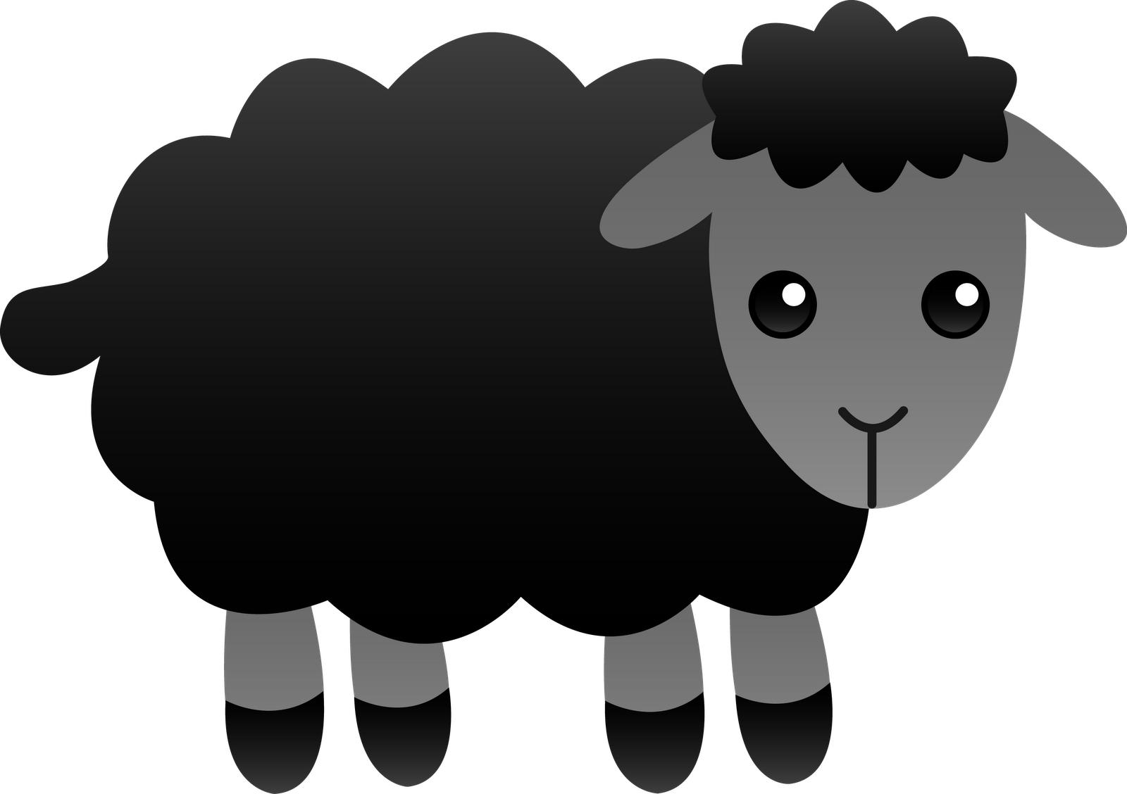 Black Sheep Clipart - Baa Baa Black Sheep (1600x1128)