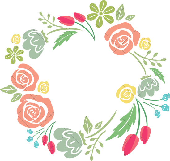 Flower Photography Graphic Design - Flower Border Design Circle (550x520)