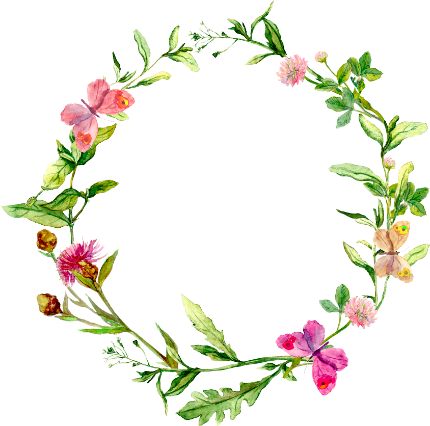 Frame Floral Png - Circle Of Flowers Transparent (844x836)