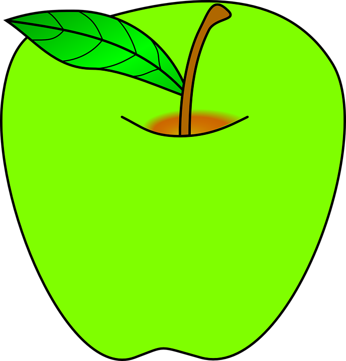 Green Apple Clipart (689x720)