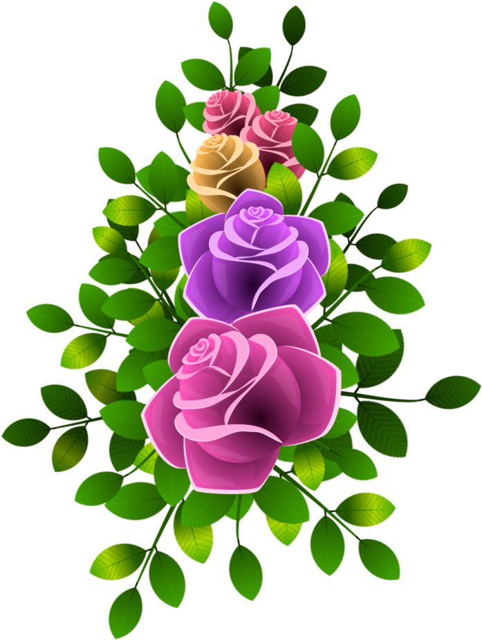 Roses Bouquet 080220171 By Aalmeidah - Clip Art Bunga Mawar (802x995)