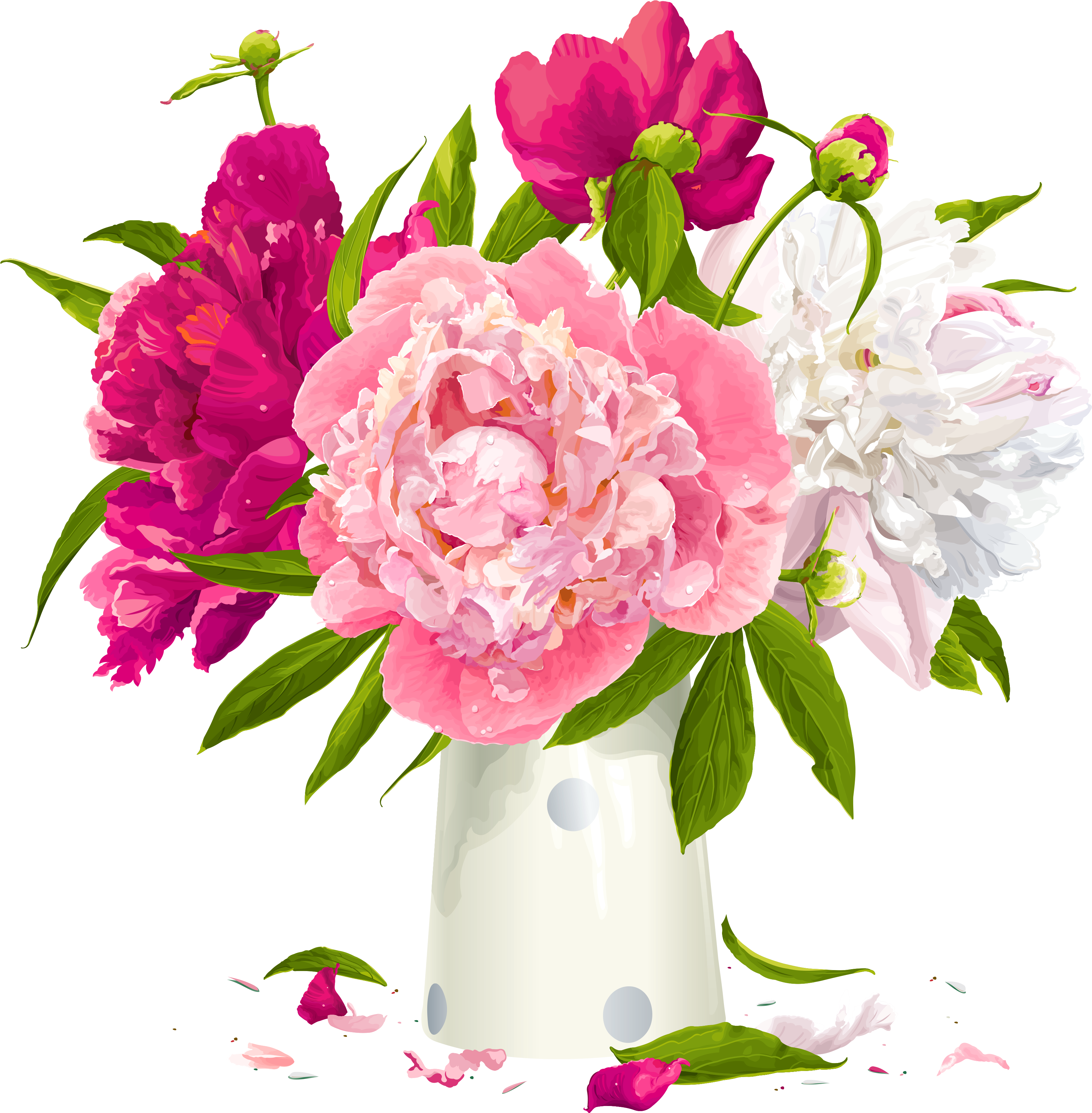 Vase With Peonies Clipartu200b Gallery Yopriceville - Peony Flowers Clipart (3838x4087)