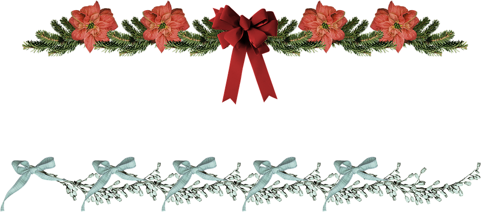 Floral Christmas Cliparts - Christmas Horizontal Border (960x451)