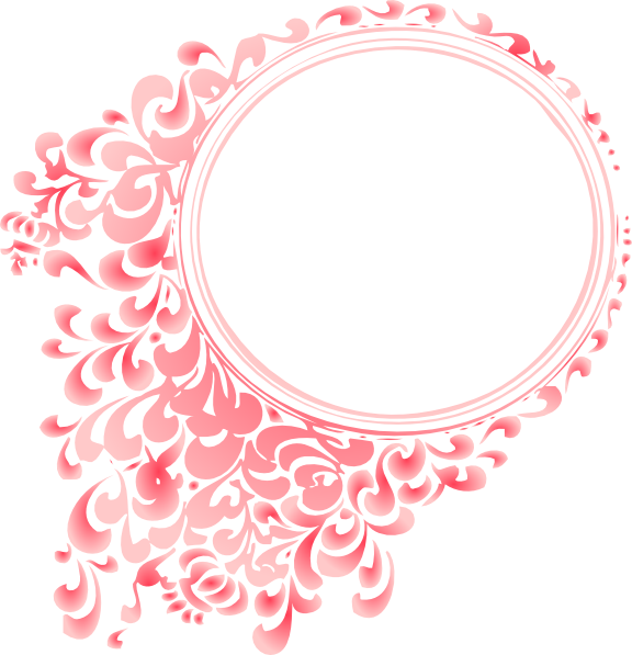 Pink Gradient Round Border Clip Art At Clipart Library - Flower Circle Border Png (576x597)