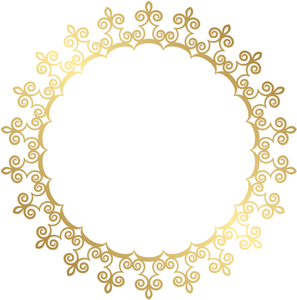 Round Gold Border Frame Transparent - Gold Circle Frame Png (594x600)