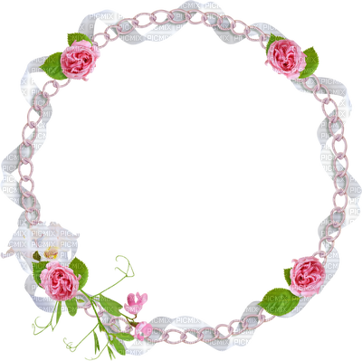 Pink Flower Frame Png Flower Circle Frame Png - Circle Flower Frame Png (400x399)