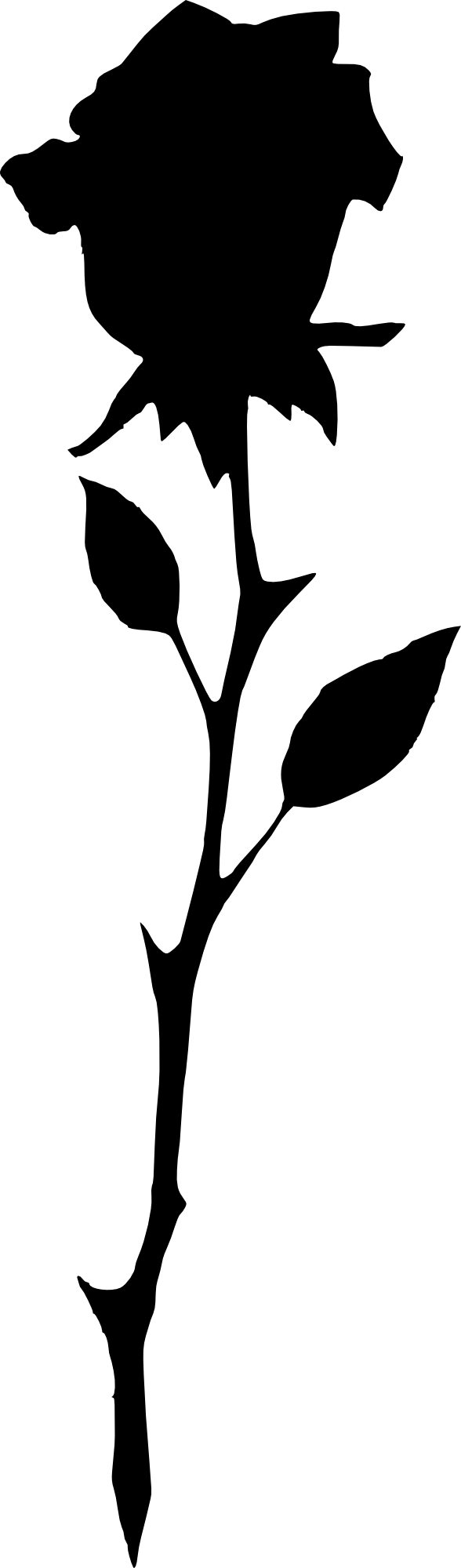 Free Download - Long Stem Rose Silhouette (588x2000)