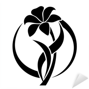 Black Silhouette Of Lily Flower - Flower Vector Black And White (400x400)