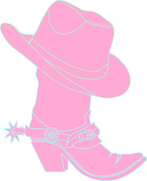 Cowgirl Hat Clipart - Cowgirl Boot And Hat (486x598)
