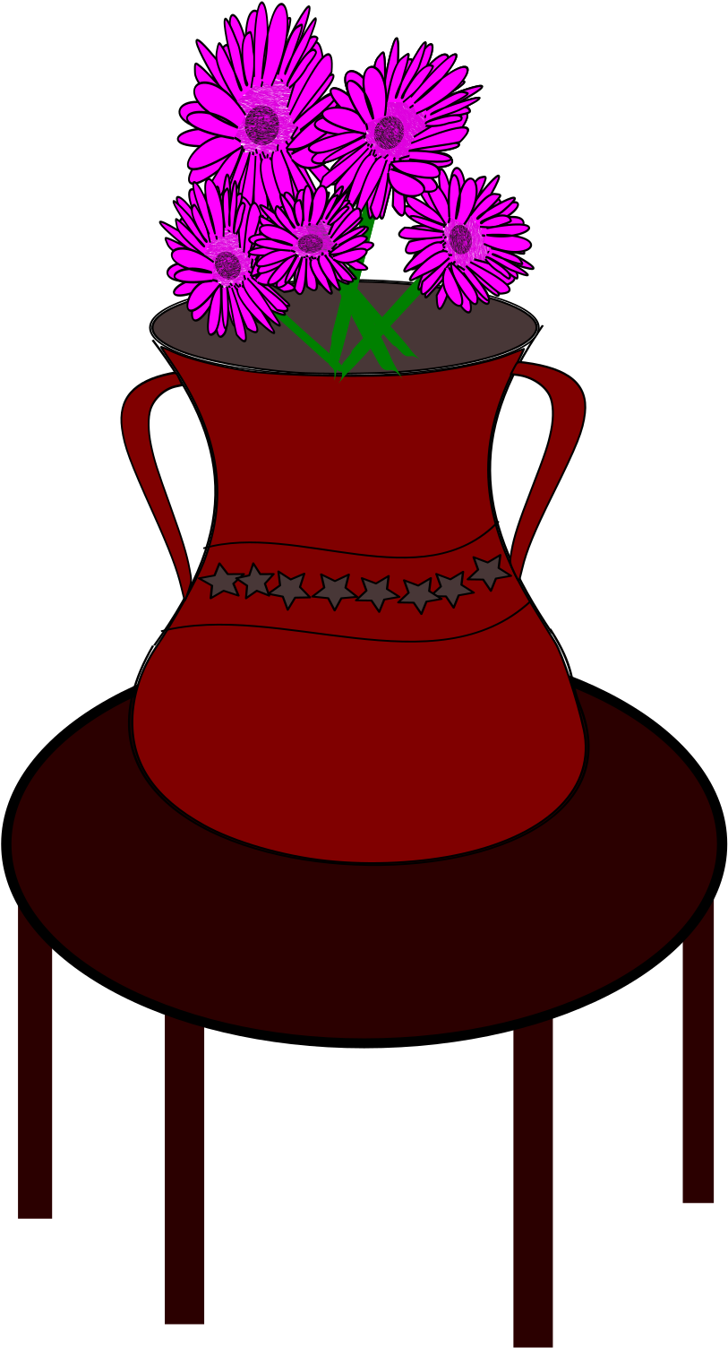 Flower Vase - Vase On Table Clipart (2400x1600)