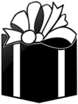 White Bow Gift Box Icon - Gift Box Black And White (512x512)