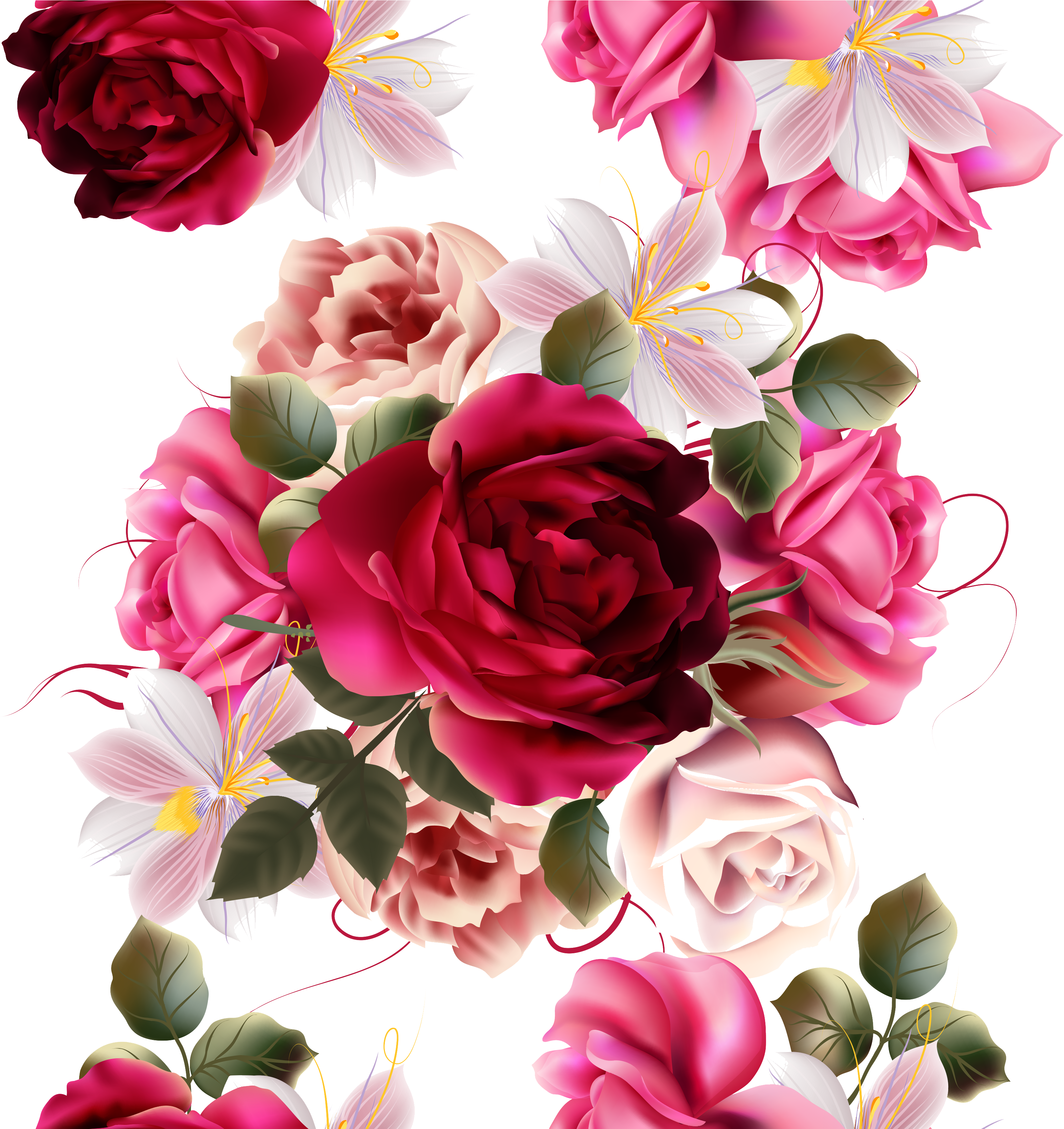 Rose Flower Photography - Beautiful Victorian Roses Throw Blanket (3333x3333)