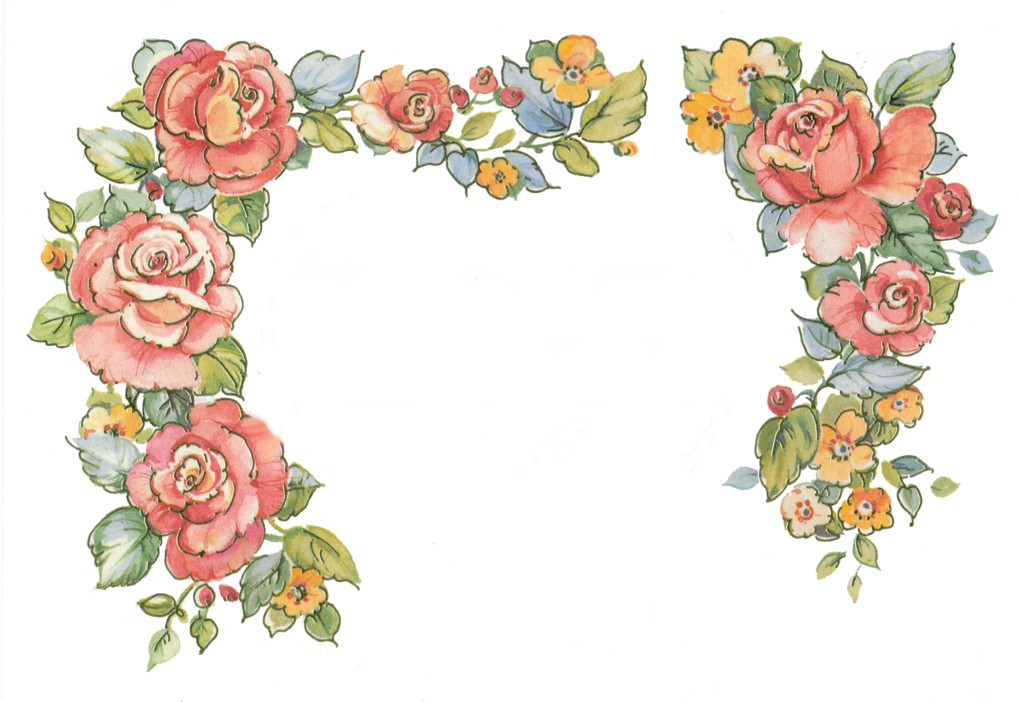 Rose Border Clipart Png - Flower Border Tumblr Transparent (1024x701)