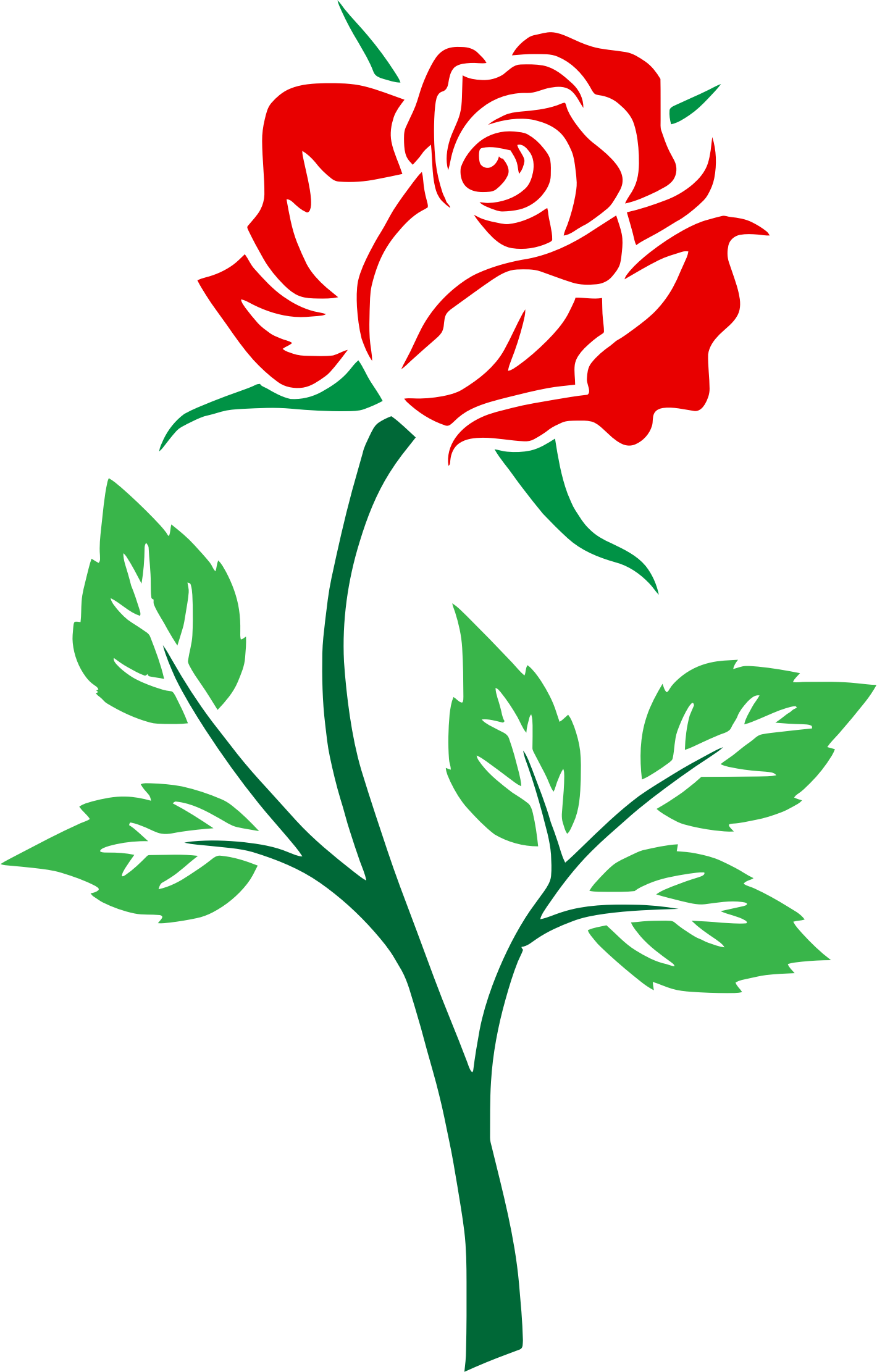 Rose Flower Clip Art - Free Rose Svg File (1420x2222)