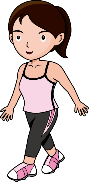 Moving Walking Exercise Clipart Kid - Woman Walking Clipart Transparent (311x633)