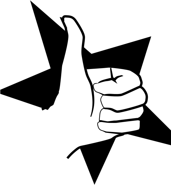 Hitchike Clipart - Thumbs Signal (566x800)