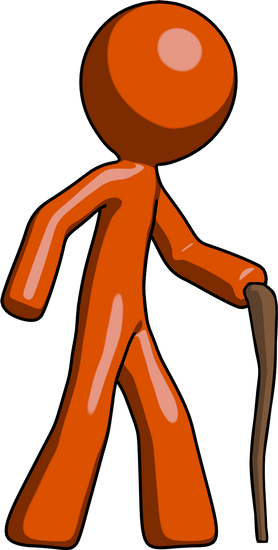 Mascot Man Walking With Hiking Stick - Mascot Man Walking With Hiking Stick (278x550)