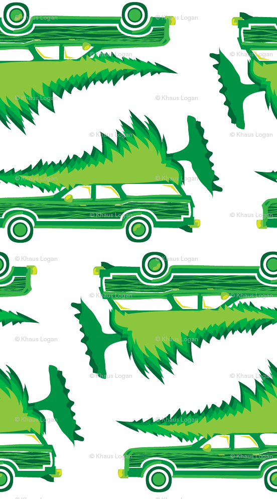 Griswold Family Christmas Station Wagon With Tree Green - Nationallampoonsvacationmovie Shower Curtain (552x993)