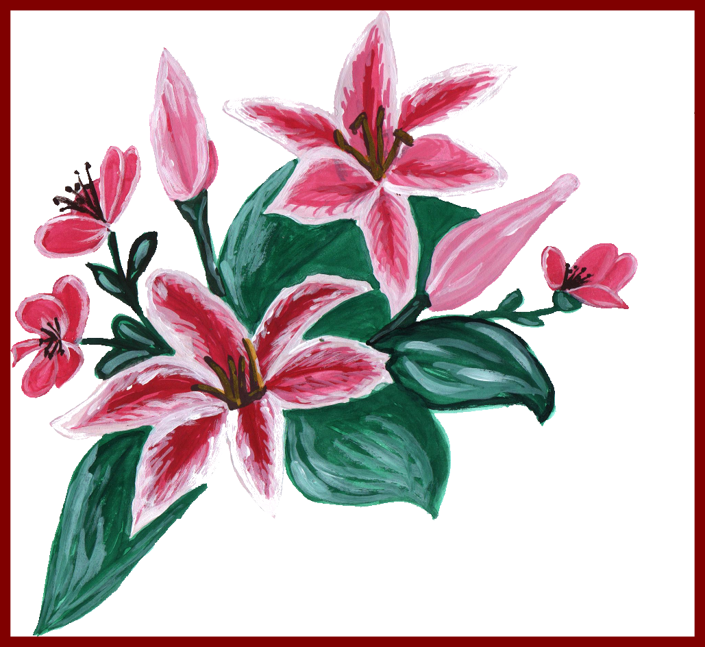 Lily Flower Lily Flower Vector Png Amazing Paint Flower - Transparency (1029x944)