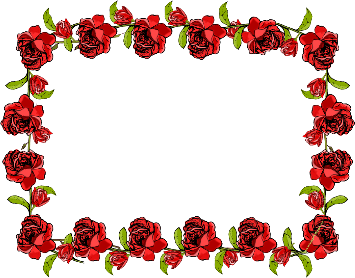 Red Flower Frame Png Transparent - Flower Frame Transparent Background (1313x1002)
