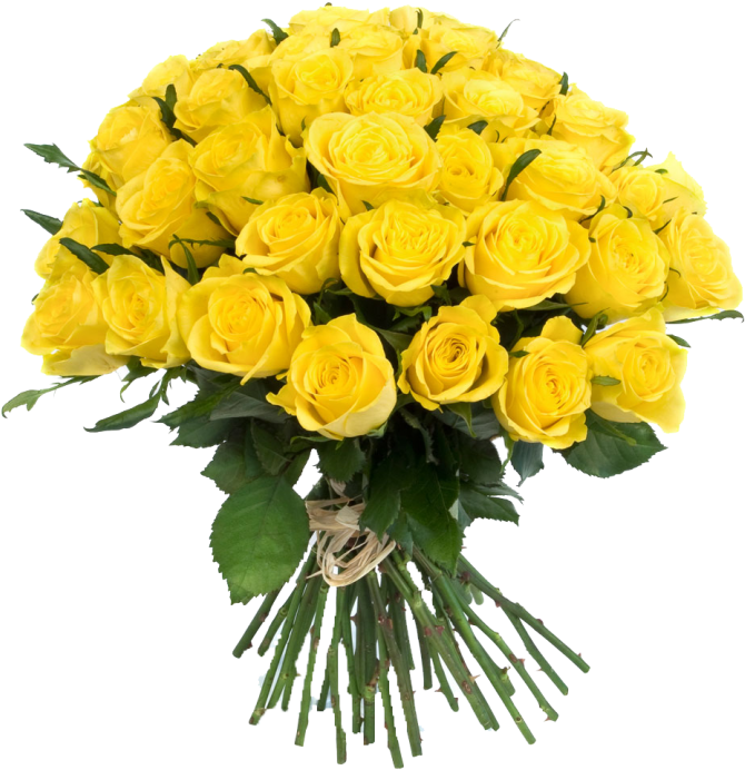 Yellow Flowers Bouquet Transparent Png - Yellow Flowers Bouquet (780x975)