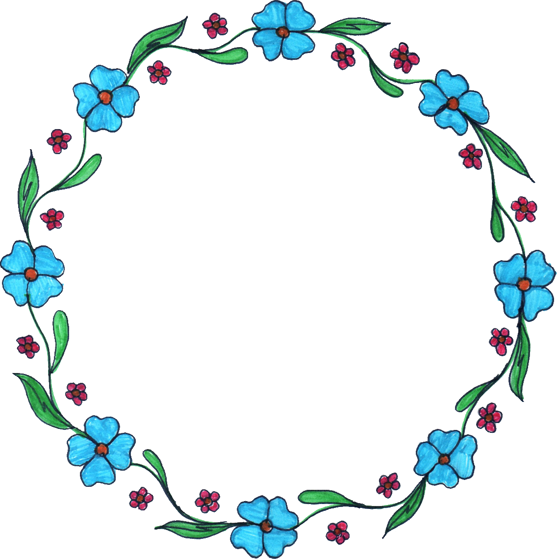 Png File Size - Transparent Floral Circle Border Png (1136x1139)