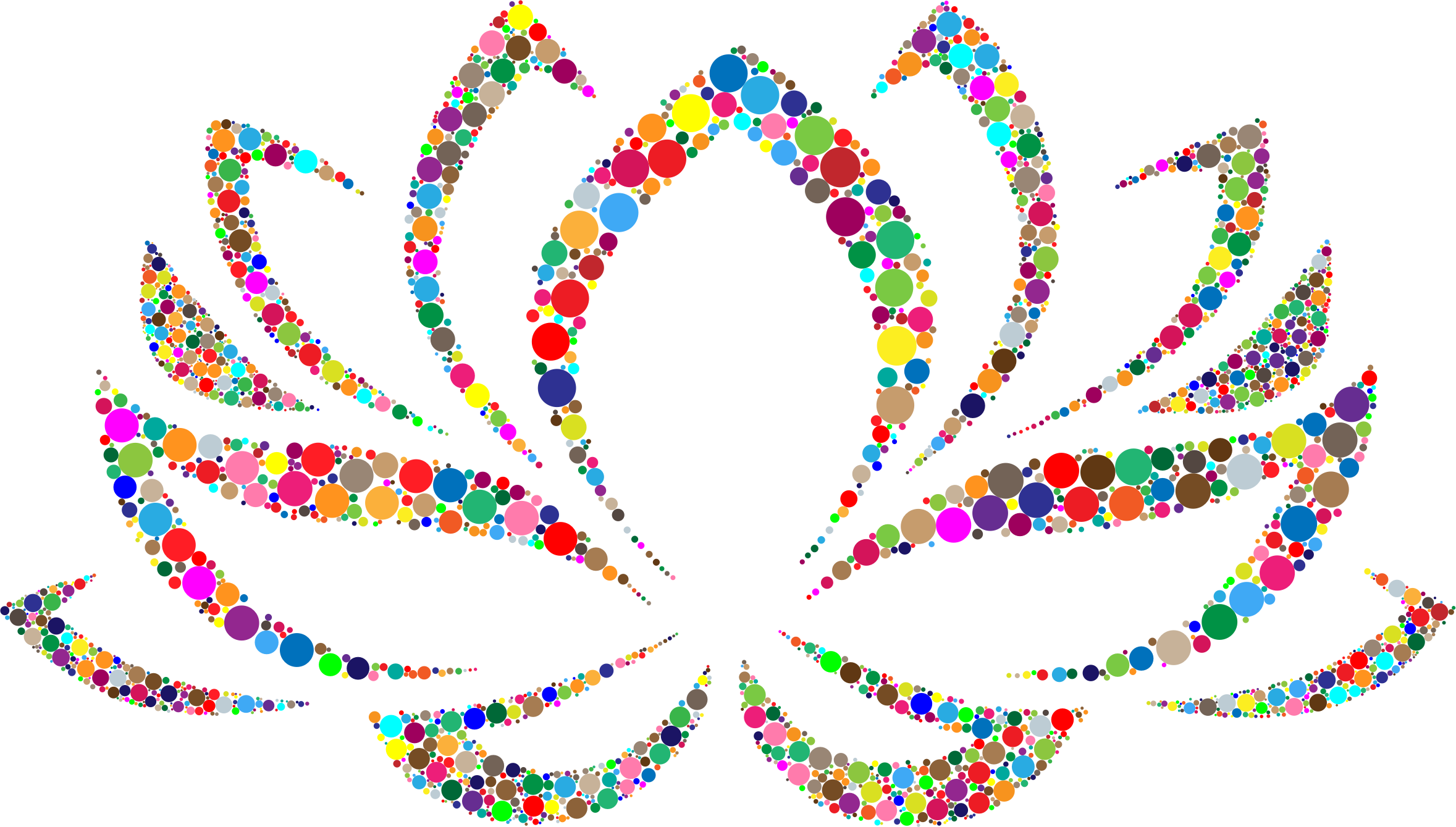 Clipart Colorful Lotus Flower Circles - Black And White Lotus Flower (2357x1339)