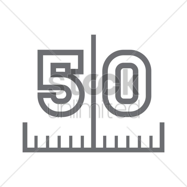 50 Yard Line On American Football Field Vector Image - American Football Field Vector (600x600)
