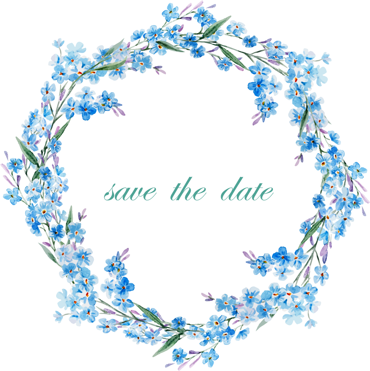 Flower Picture Frame Clip Art - Blue Flower Border Png (1221x1191)