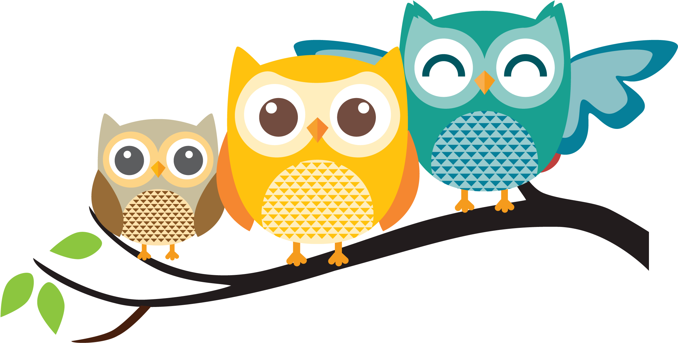 × - Owl Family Pic Cartoon (2306x1184)