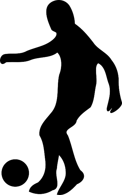Black Dribbling, Soccer, Football, Dribble, Game, Black - Soccer Player Silhouette (400x640)