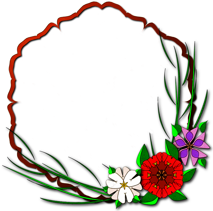 Hibiscus Frame Cliparts 16, Buy Clip Art - Bingkai Bunga (722x720)