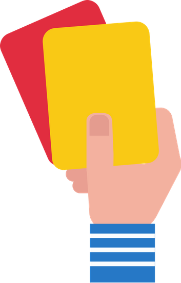 Soccer Referee Showing Yellow And Red Cards - Soccer Referee Showing Yellow And Red Cards (353x550)