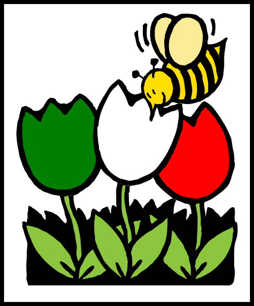 Flower Bee Cliparts - Honey Bee And Flowers Clip Art (498x600)