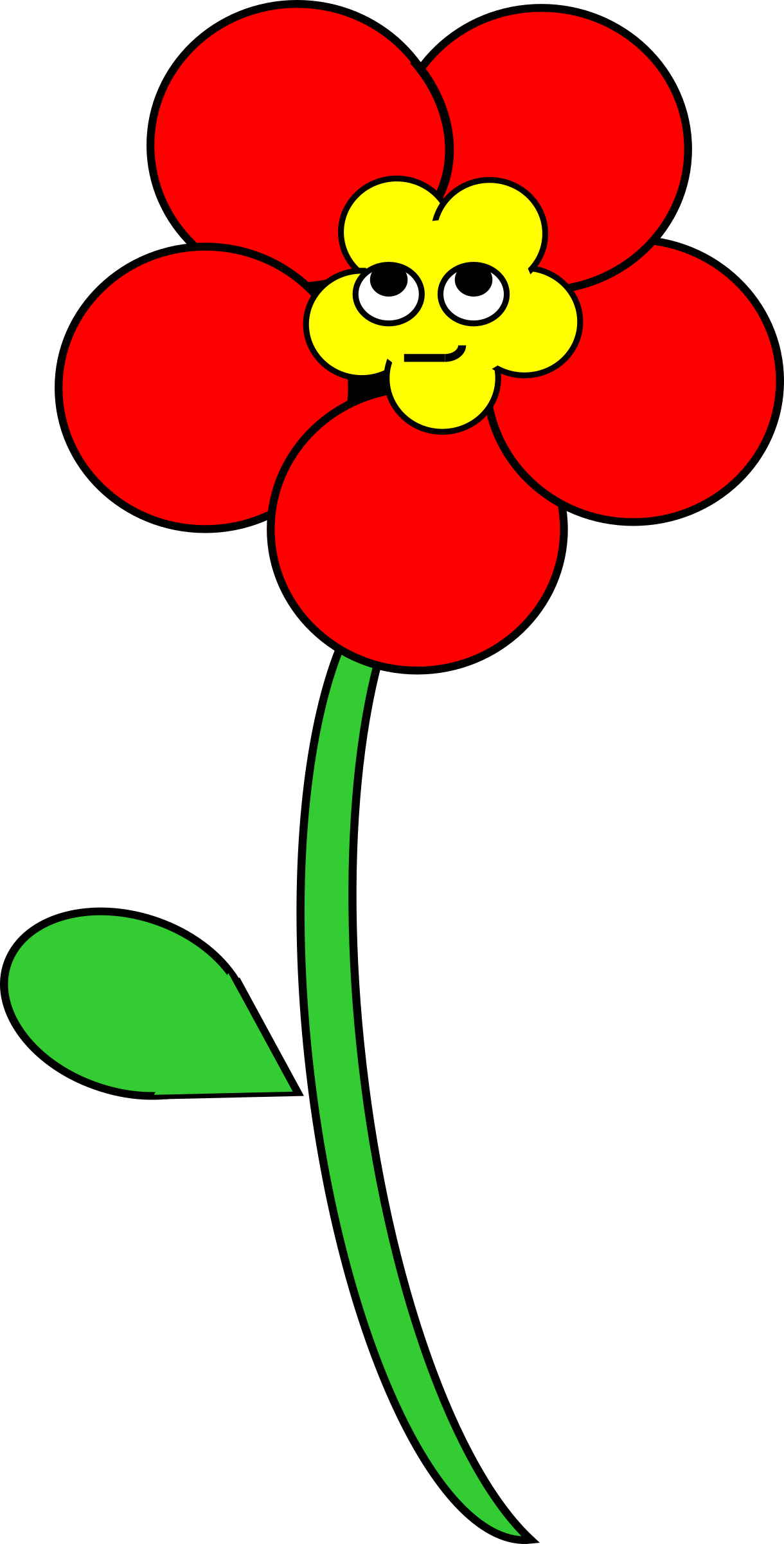 Smiling Poppy Flower Stem Png - Smiling Flowers Clip Art (1220x2400)