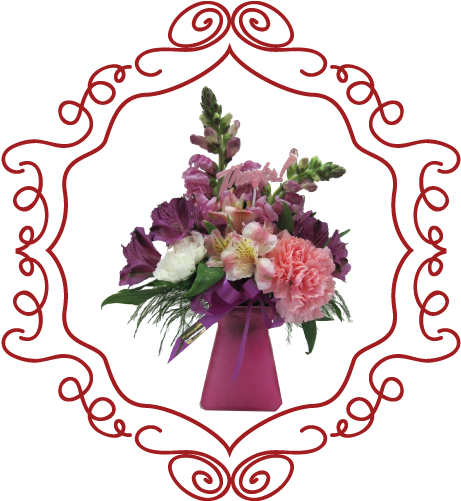 Purple Lilacs Carns Vase - Bouquet (500x500)
