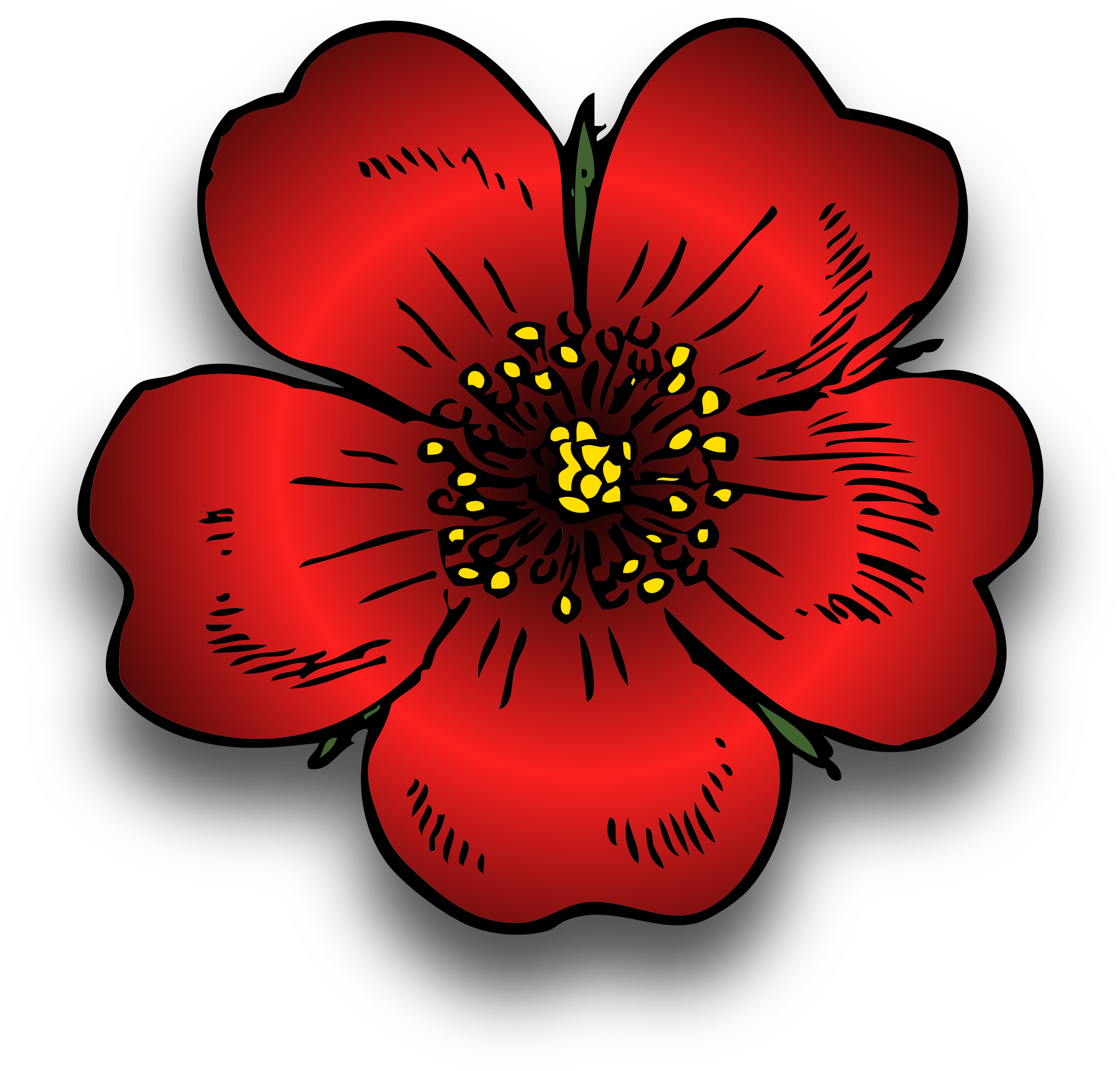 Red Flower Clipart Red Blossom - Rose Clip Art (2400x2296)