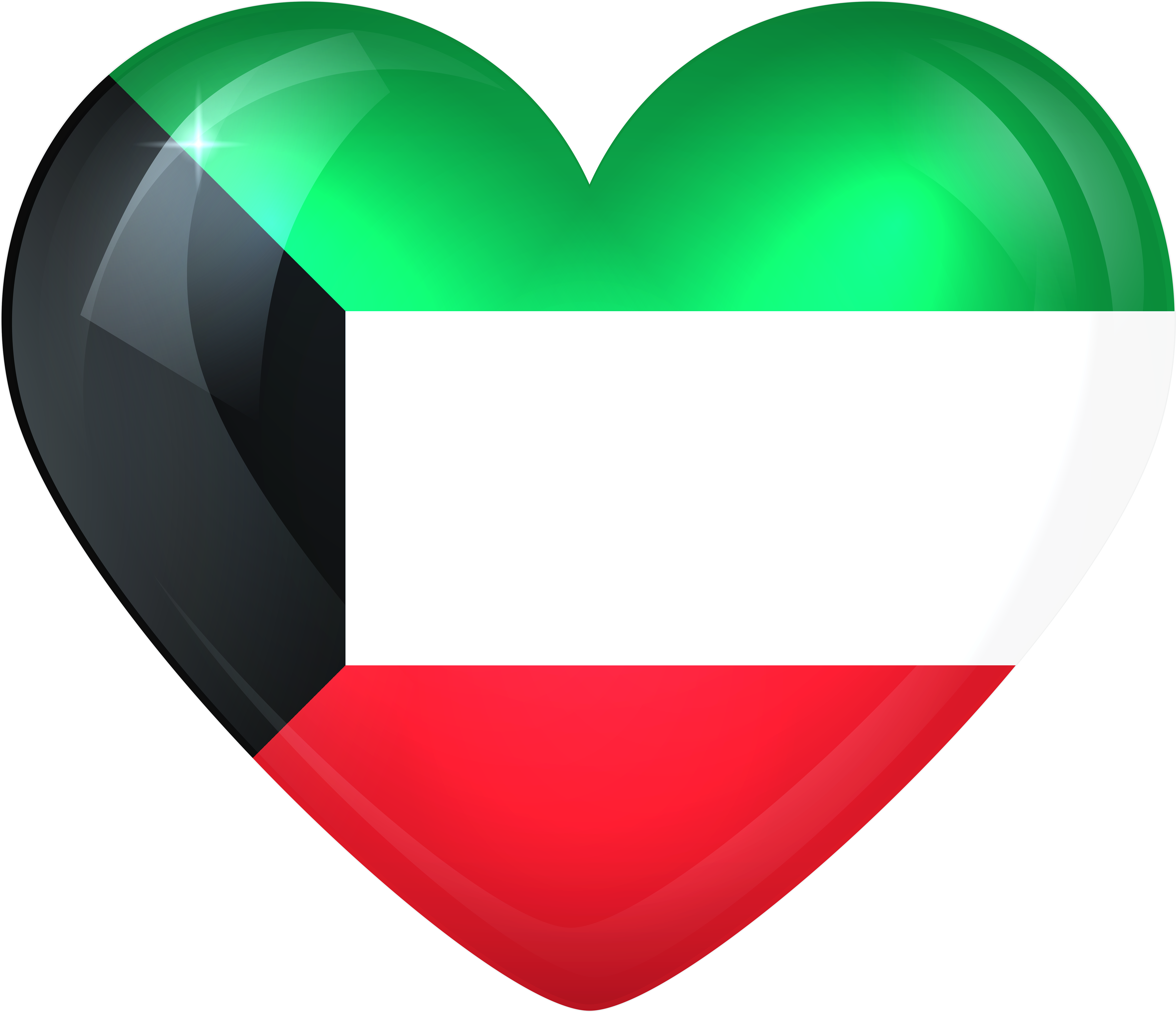 Kuwait Large Heart Flag - Kuwait Flag Heart (6000x5191)