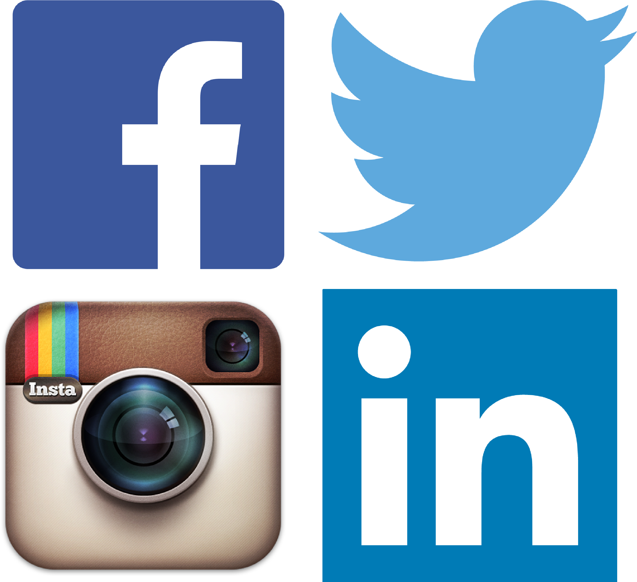 Facebook Twitter Icon Transparent Fb Logo - Facebook Twitter Linkedin Instagram Icons (2700x2439)