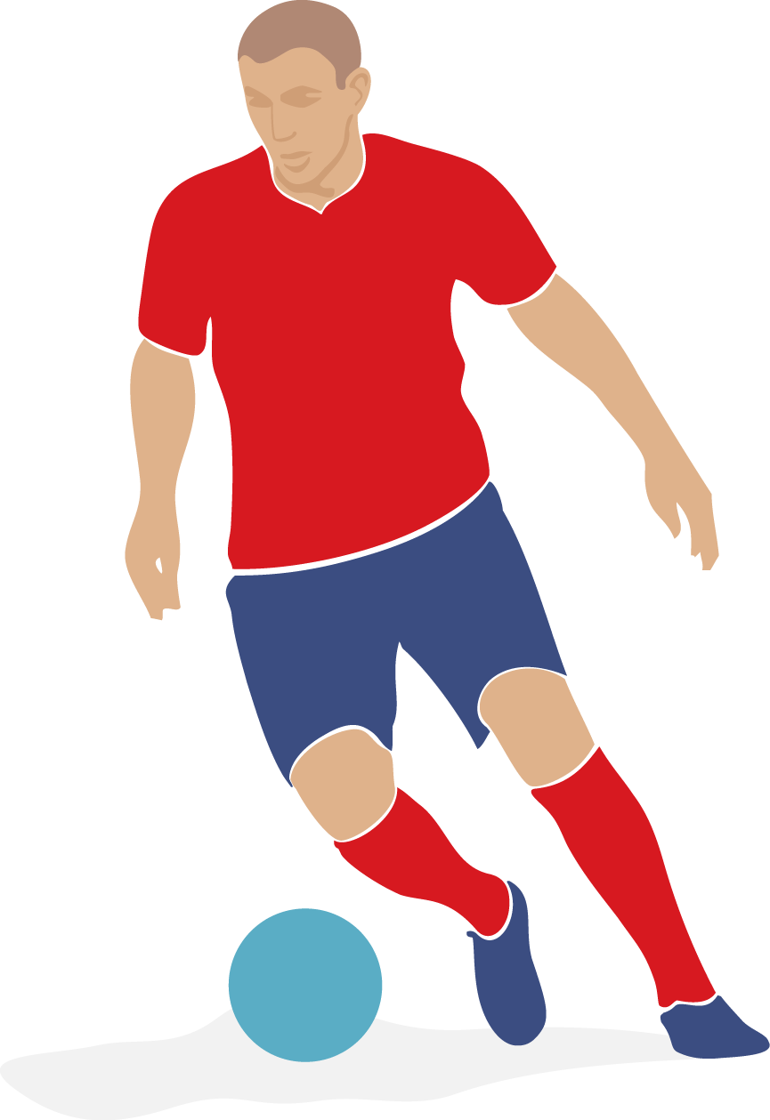 Football Player Clip Art - Soccer Player Vector (865x1259)