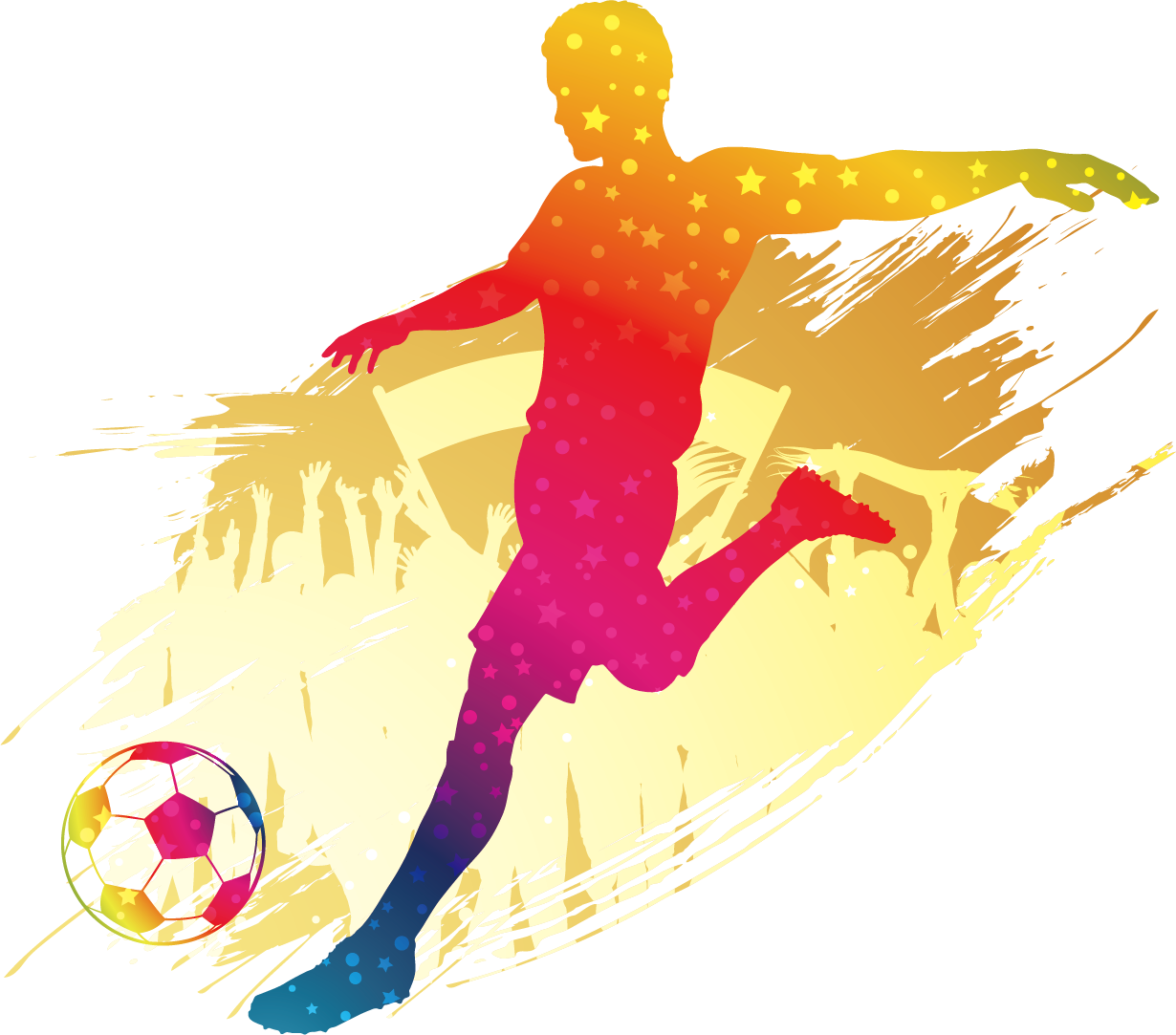 Football Player Silhouette Clip Art - Silhouette Kicking Soccer Ball Free (1230x1083)