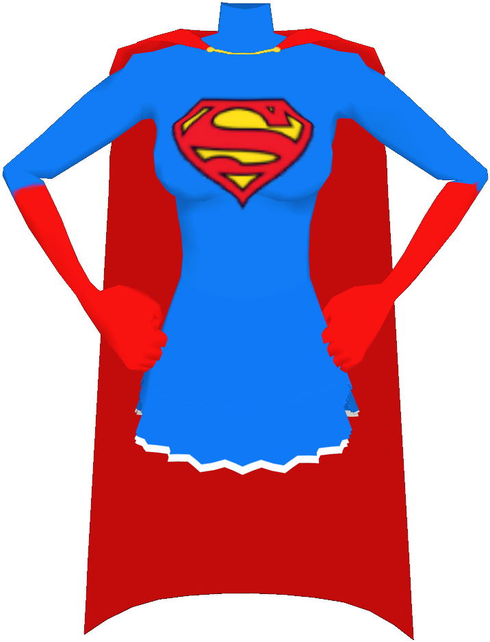 Supergirl Beta Top Cape Gloves Front - Cape Front Png (724x941)