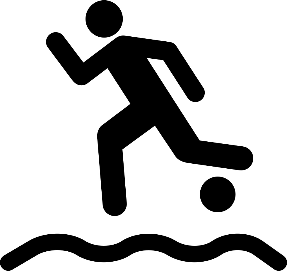 Beach Soccer Player Running With The Ball On The Sand - Beach Soccer Icon (980x924)